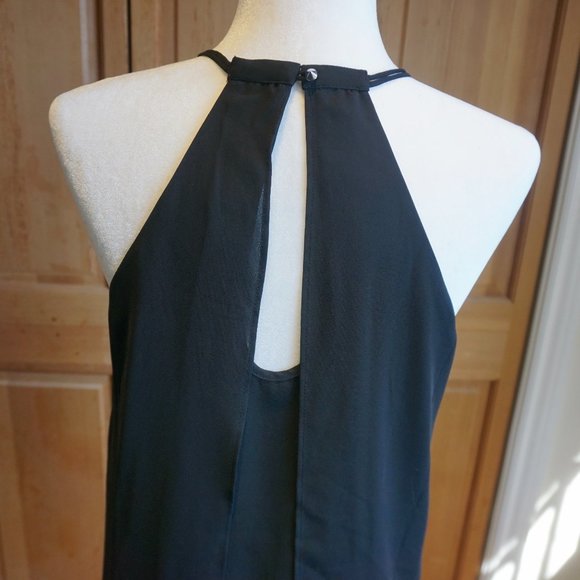 💚 BANANA REPUBLIC Black Keyhole Sleeveless Blouse (S) - Picture 10 of 14